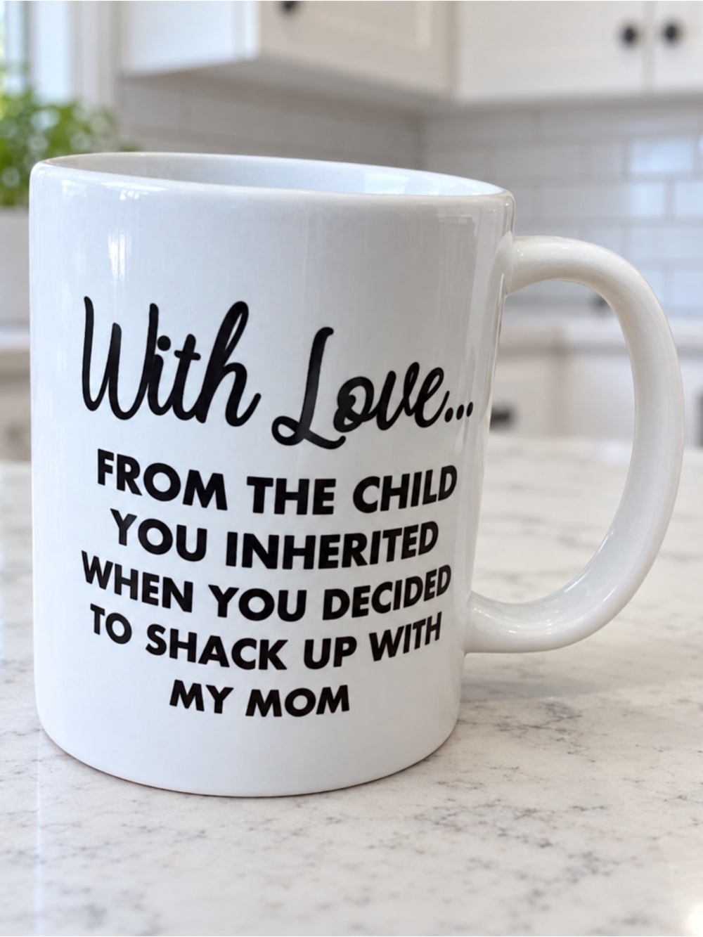 With Love from the Child You Inherited Mug – Funny Gift for Stepdad